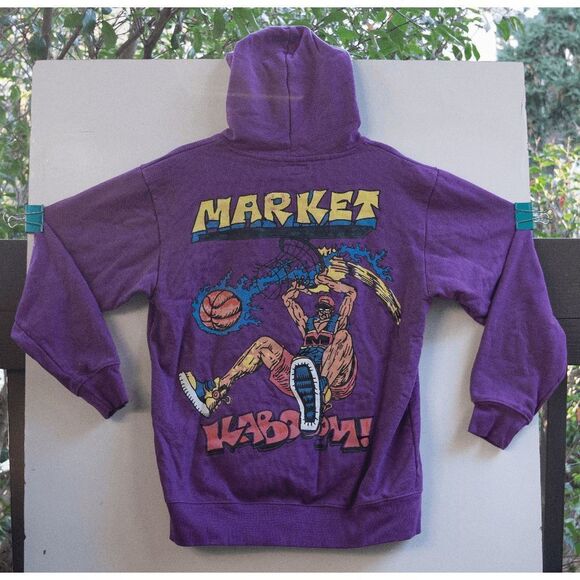 Market‎ NWOT Slam Dunk Sketch Hoodie Kaboom! Purple Size M - Picture 6 of 6